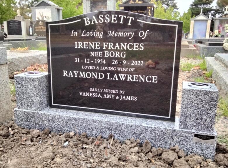 Custom headstone in Fawkner Memorial Park