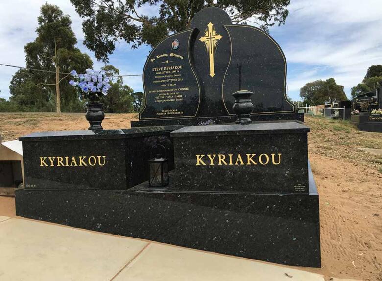 Shepparton double monument headstone